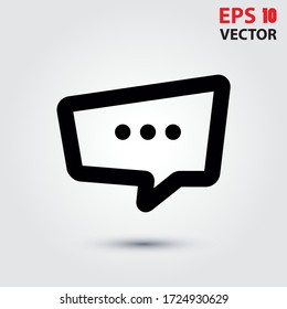 Bubble speech chat icon in flat design. Eps 10 vector illustration.