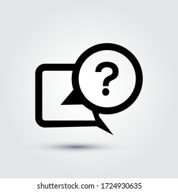 Bubble speech chat icon in flat design. Eps 10 vector illustration.
