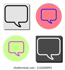 Bubble speech chat. simple flat vector icon illustration on four different color backgrounds