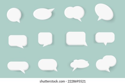 Bubble speech chat sticker set vector collection