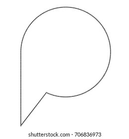bubble speech circle with tail monochrome silhouette dotted vector illustration