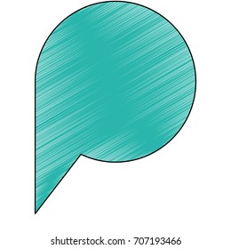 bubble speech circle with tail to pencils colored silhouette vector illustration