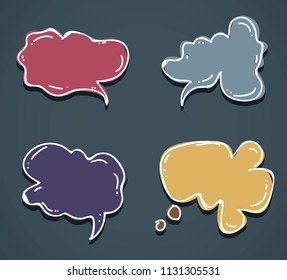 bubble speech cloud set