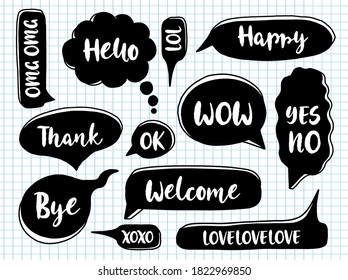 Bubble speech collection. Communication design. Social ballon comment.Vector illustration.