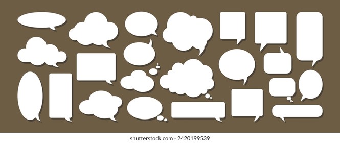 Bubble speech collection. Text box for speak and communication illustration. Cloud balloon dialog chat sticker
