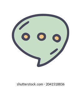 icono de color de voz de burbuja vectorial doodle simple