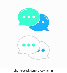 Icono de comunicación de discurso de burbuja. Símbolo de línea lineal de chat en ilustración vectorial. Diálogo de globos web o conversación de internet. Mensaje, Conversación, discusión, conversación social en la web. Texto. Habla.