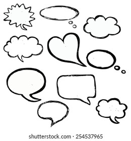 bubble speech doodle vector set