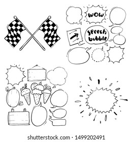 bubble speech doodle white background