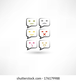 bubble speech emotions white