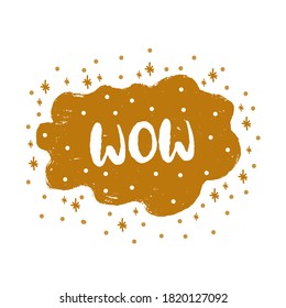Bubble speech exclamation WOW collection communicate. Hand drawn doodle. Vector illustration.