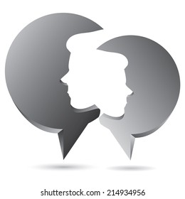 bubble speech with face concept, communication concept