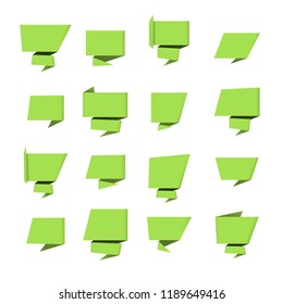 Bubble speech green. Vector illustration. Set of icons