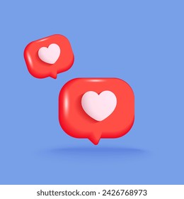 bubble speech with heart icon vector