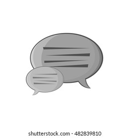 Bubble speech icon in black monochrome style isolated on white background. Communication symbol vector illustration