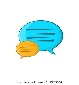 Bubble speech icon in cartoon style isolated on white background. Communication symbol