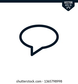 Bubble speech icon collection in glyph style, solid color vector