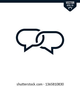 Bubble speech icon collection in glyph style, solid color vector