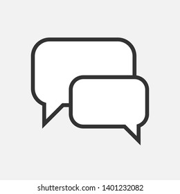 Bubble Speech Icon. Dialog, Conversation, Chat or Speak Illustration Presented in Line Art Style As A Simple Vector, Trendy Sign & Symbol for Design and Websites, Presentation or Application.