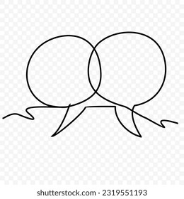 Bubble speech icon dialog, One continuous single line hand 