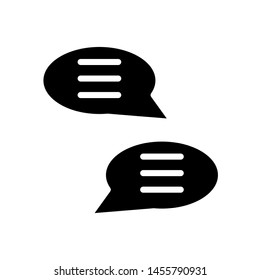 Bubble Speech Icon Emblem Isolated Illustration , Template Logo Design Simple Outline Solid Background White
