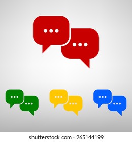 Bubble speech icon. Flat style