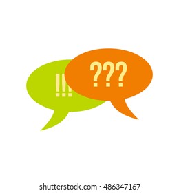 Bubble speech icon in flat style isolated on white background. Conversation symbol vector illustration