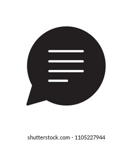 Bubble speech icon flat vector simple isolated illustration signage template design trendy