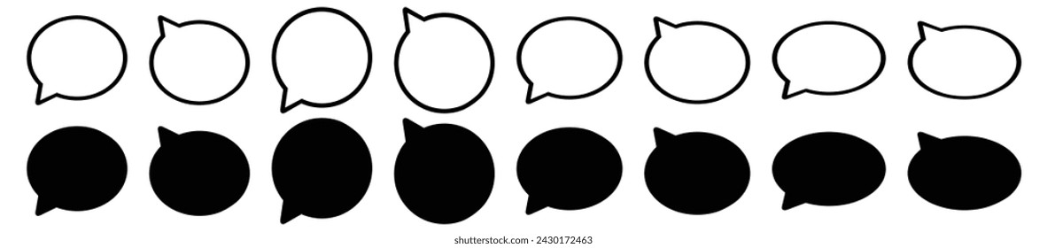 Blasen-Sprachsymbol-Linienkart. Leere Blasen-Vektorgrafik.