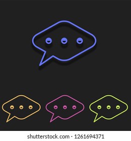 Bubble Speech icon in multi color. Simple outline vector of media set icons for UI and UX, website or mobile application