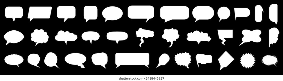 Symbol für Bubble Speech gesetzt. Sprechen Sie Blasen mit bearbeitbarem Schlaganfall. Kollektion von Cloud-Sprechblasen.