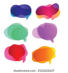 Bubble speech icon set. Talk phrases, online chat clouds with different words, conversation, quote balloon tag, text dialog, cartoon style. Vector illustration isolated on white background. EPS 10.