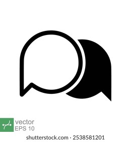 Bubble speech icon. Simple flat style. Talk, dialogue, chat, balloon, support, quote, conversation, communication concept. Vector illustration isolated on white background. EPS 10.