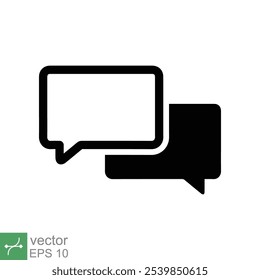 Bubble speech icon. Simple flat style. Talk, dialogue, chat, balloon, support, quote, conversation, communication concept. Vector illustration isolated on white background. EPS 10.