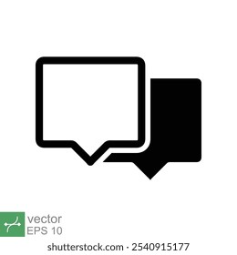 Bubble speech icon. Simple flat style. Talk, dialogue, chat, balloon, support, quote, conversation, communication concept. Vector illustration isolated on white background. EPS 10.