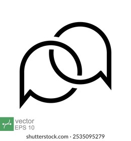 Bubble speech icon. Simple outline style. Communicate, cloud, ballon, bubble, conversation, dialogue, communication concept. Line vector illustration isolated on white background. EPS 10.