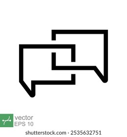 Bubble speech icon. Simple outline style. Communicate, cloud, ballon, bubble, conversation, dialogue, communication concept. Line vector illustration isolated on white background. EPS 10.