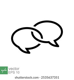 Icono de discurso de burbuja. Estilo de contorno simple. Comunicar, nube, globo, burbuja, conversación, diálogo, concepto de comunicación. Línea de Ilustración vectorial aislada sobre fondo blanco. EPS 10.