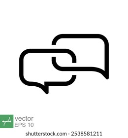 Bubble speech icon. Simple outline style. Communicate, cloud, ballon, bubble, conversation, dialogue, communication concept. Line vector illustration isolated on white background. EPS 10.