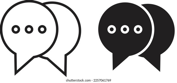 Bubble speech icon simple trendy flat style line and solid Isolated vector illustration on white background. For apps, logo, websites, symbol , UI, UX, graphic and web design. EPS 10.