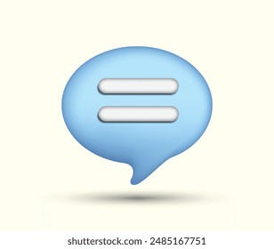 Bubble speech icon, Three dimensional style related to chat, software or website