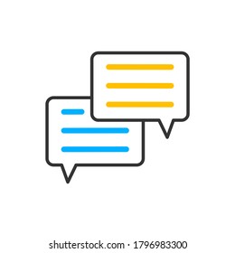 Bubble speech icon. Vector color icon.