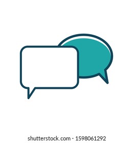 Bubble speech icon vector in flat style design template