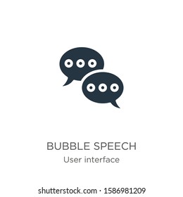Bubble speech icon vector. Trendy flat bubble speech icon from user interface collection isolated on white background. Vector illustration can be used for web and mobile graphic design, logo, eps10