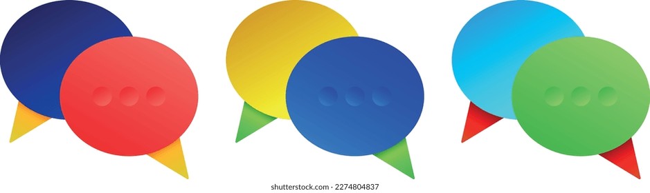 Bubble speech Iicon collection vector symbol.  Message, speech bubble, chat icon. Vector sign, pictogram, illustration.