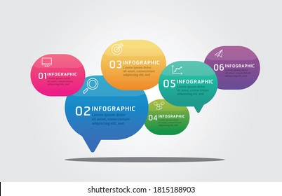Bubble Speech Infographic Template 6 Options
