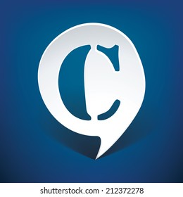 Bubble speech letter C - vector illustration