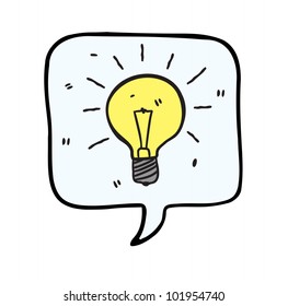 bubble speech with light bulb
