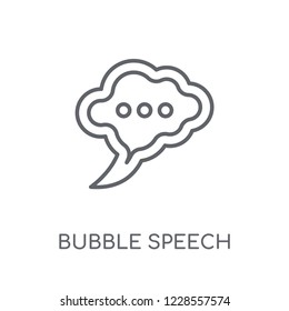 Bubble speech linear icon. Modern outline Bubble speech logo concept on white background from User Interface and Web Navigation collection. Suitable for use on web apps, mobile apps and print media.