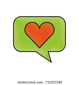 bubble speech love heart app web icon